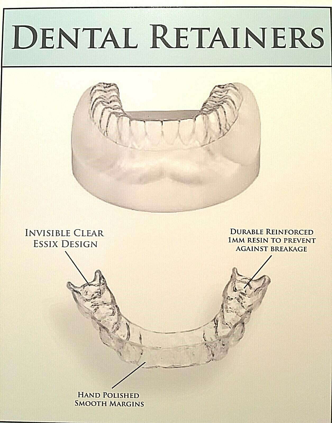 Custom Fit Set Orthodontic Dental Retainers~Upper AND Lower~MADE USA DENTAL LAB