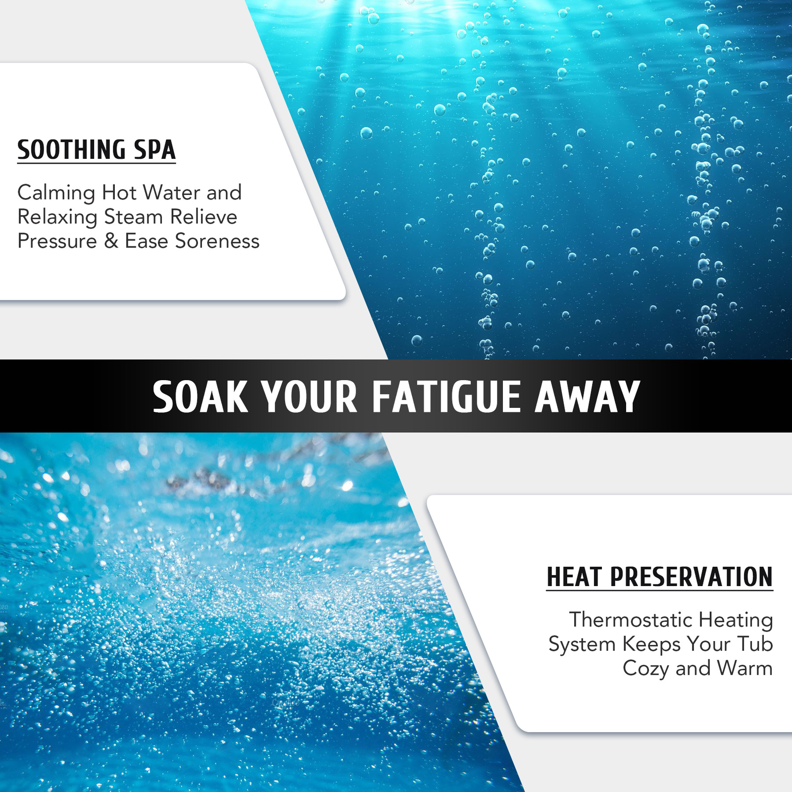 CO-Z Portable Inflatable Hot Tub Spa plus 130 Air Jet 5-7 Person Round, Outdoor