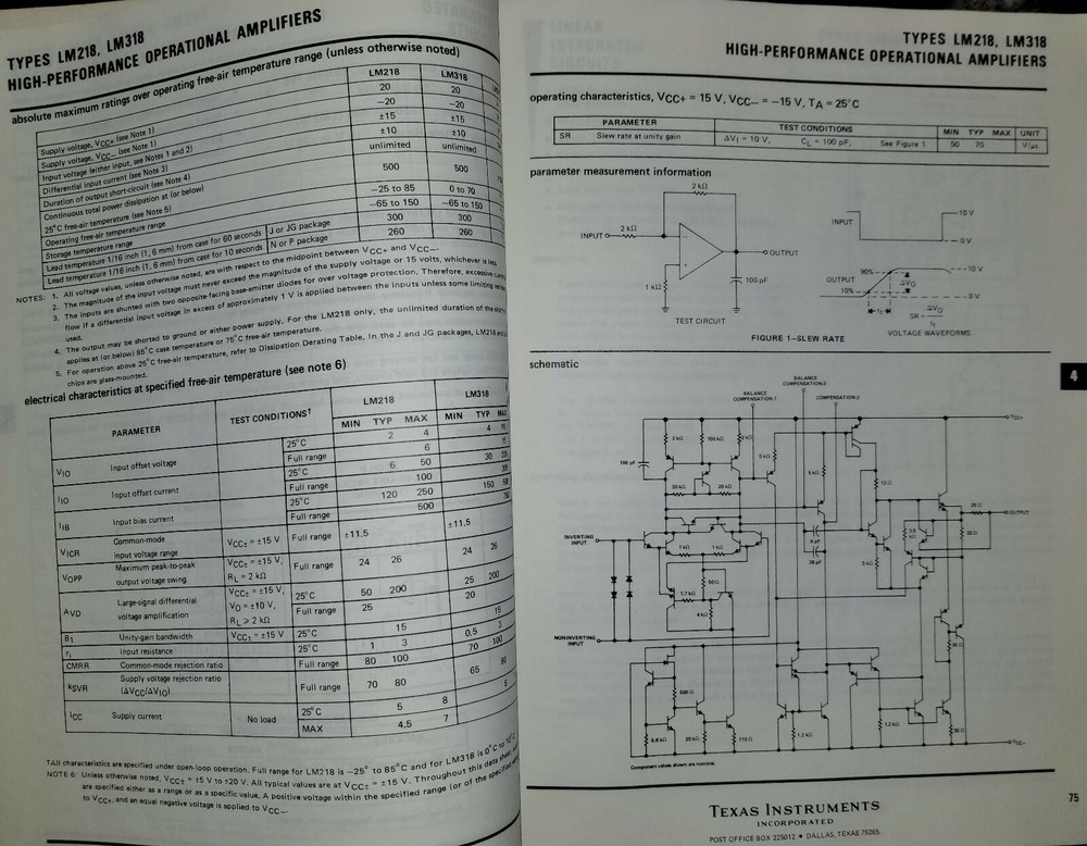 USED 1980 Texas Instruments Linear Control Circuits Data Book