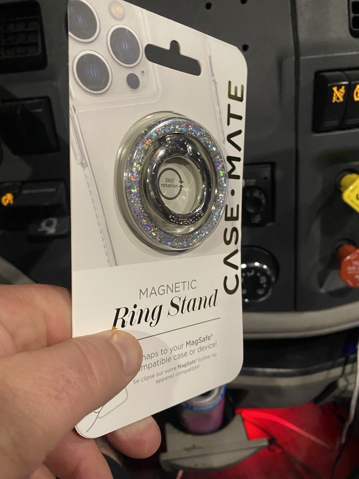 Case-Mate Magnetic Phone Grip Ring Stand Sparkle Diamond Bling New In Box