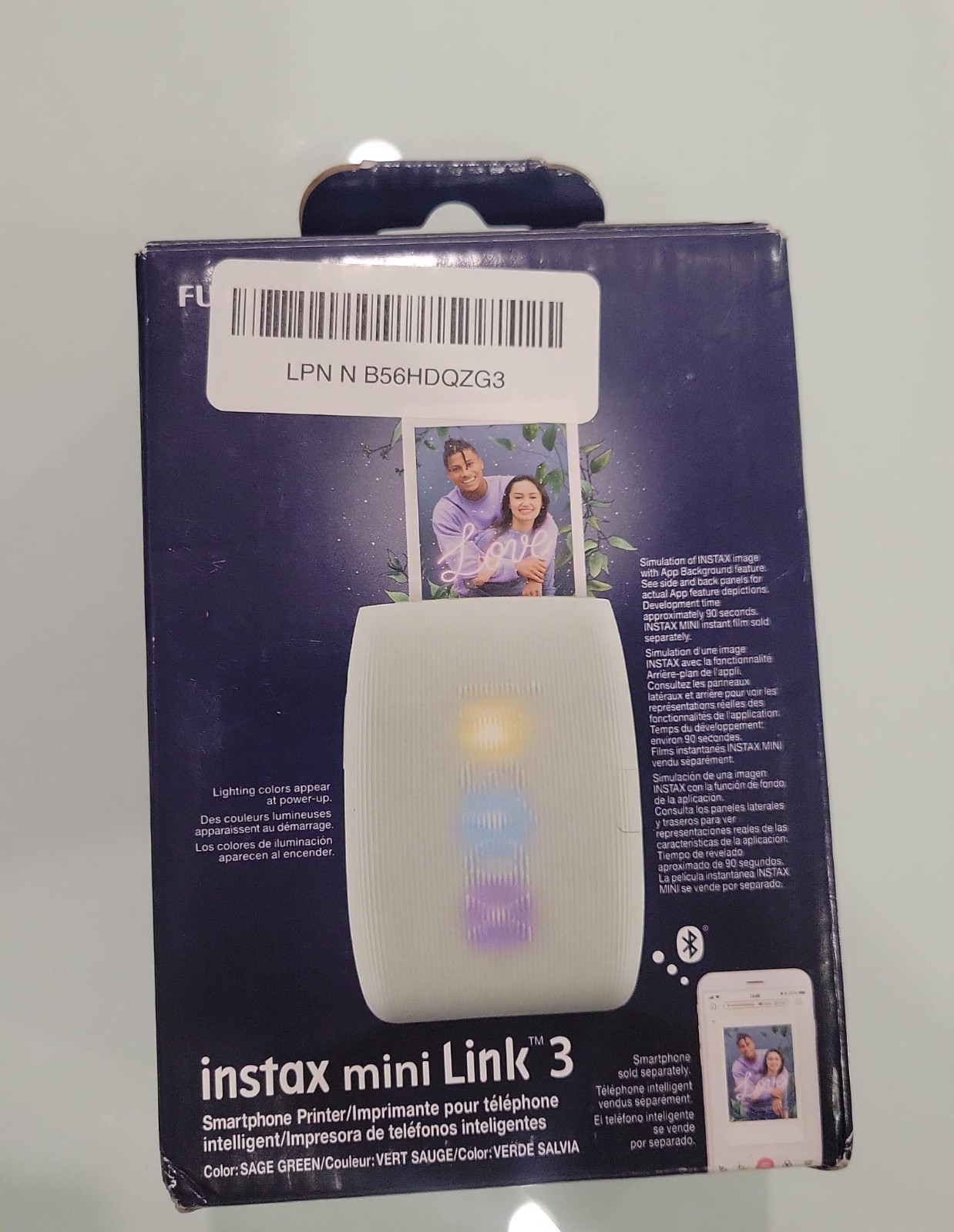 OPEN BOX! FUJIFILM Instax Mini Link 3 Smartphone Printer - Sage Green