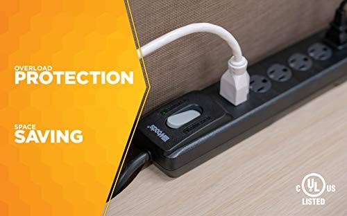 Surge Protector with Safety Overload Feature One Size, Black