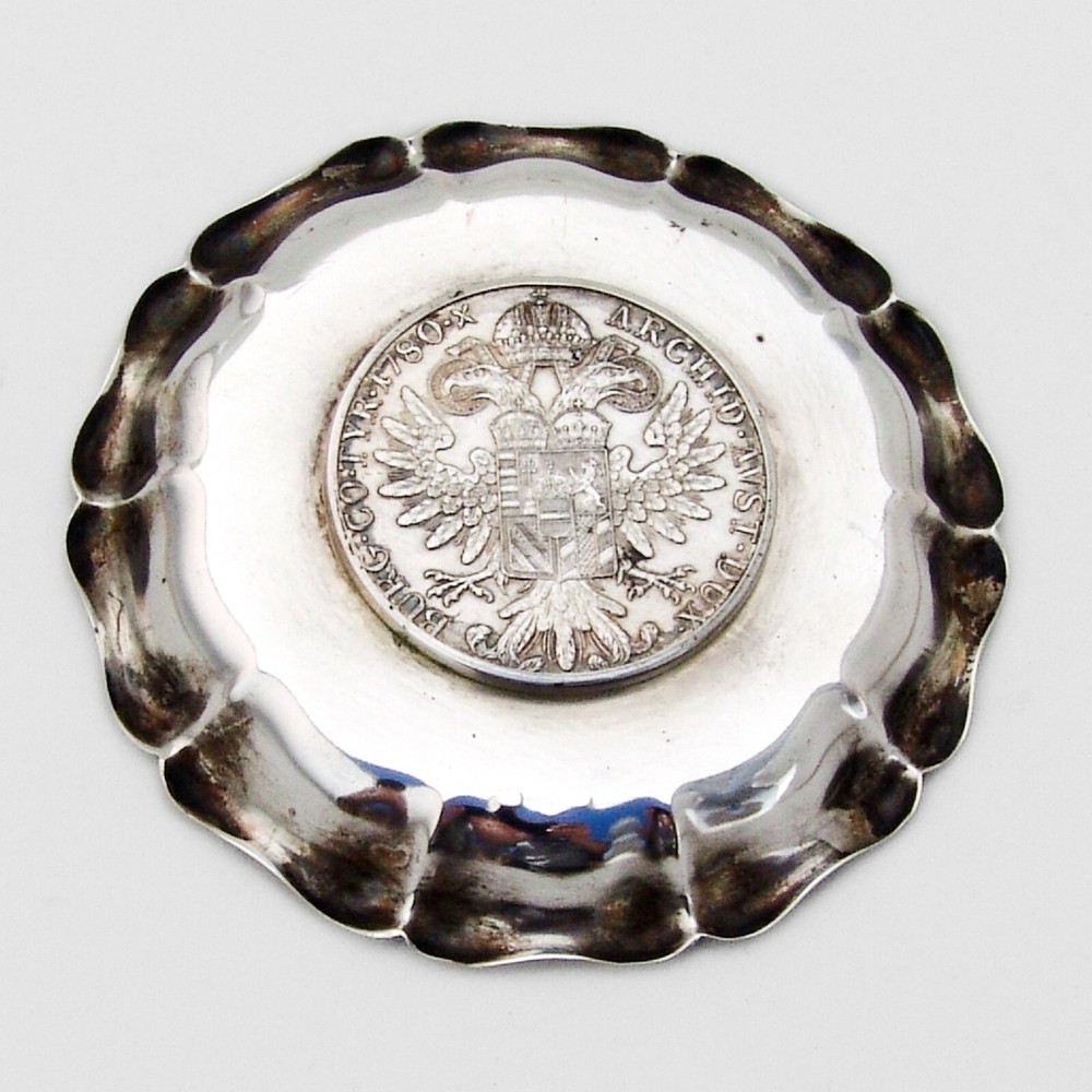 Austrian Coin Insert Coaster 800 Silver Vienna