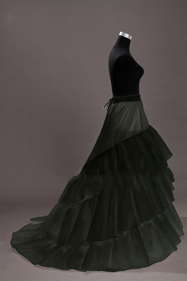 3 HOOP Multi-Layer Train Wedding Ball Gown Crinoline Petticoats Prom Bridal Slip