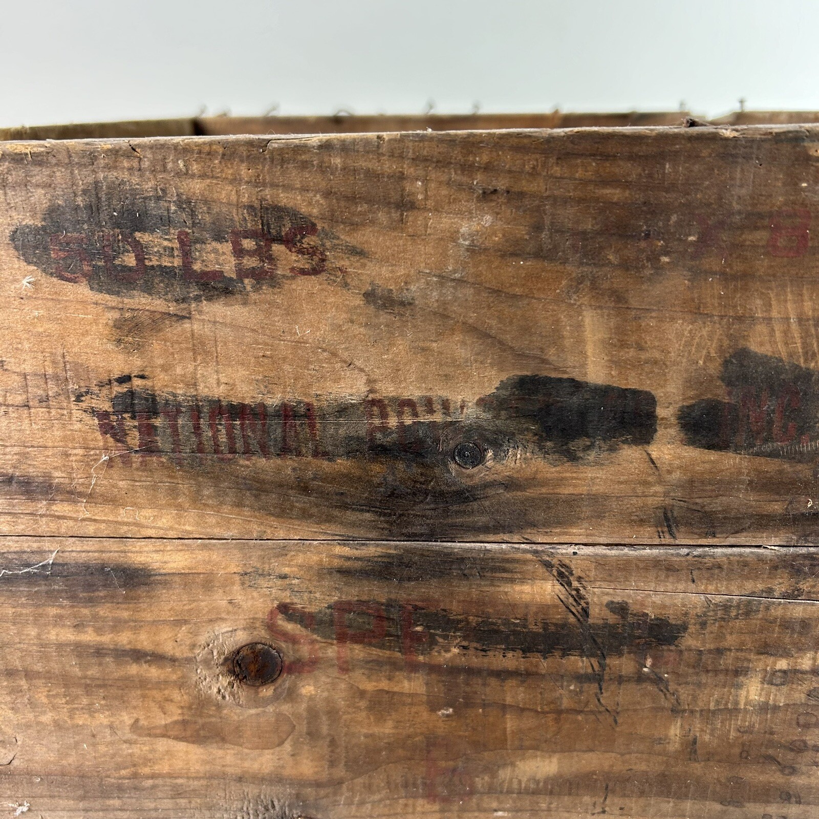 Antique 25lb Explosive Dynamite Dovetail Wood Crate ICC 14 National Eldred PA