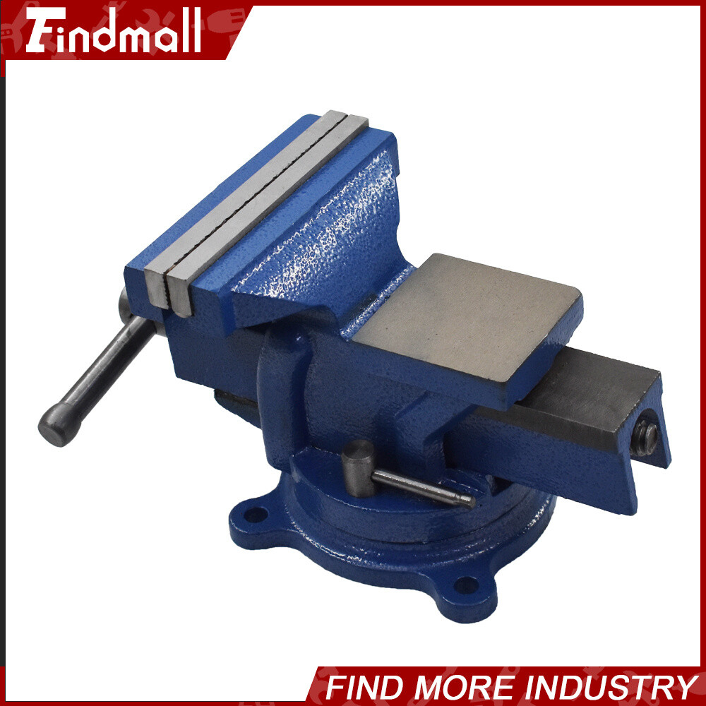 Findmall 5" Bench Vise with Anvil Swivel Locking Base Table Top Clamp Heavy Vice