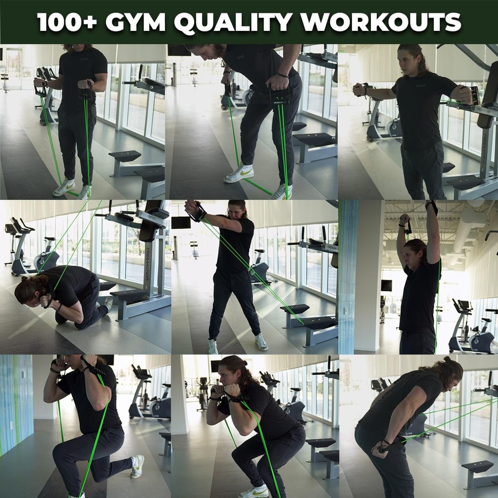 Resistance Bands with Handles Quick-Lock Multi-Layer Exercise Bands for Work ...