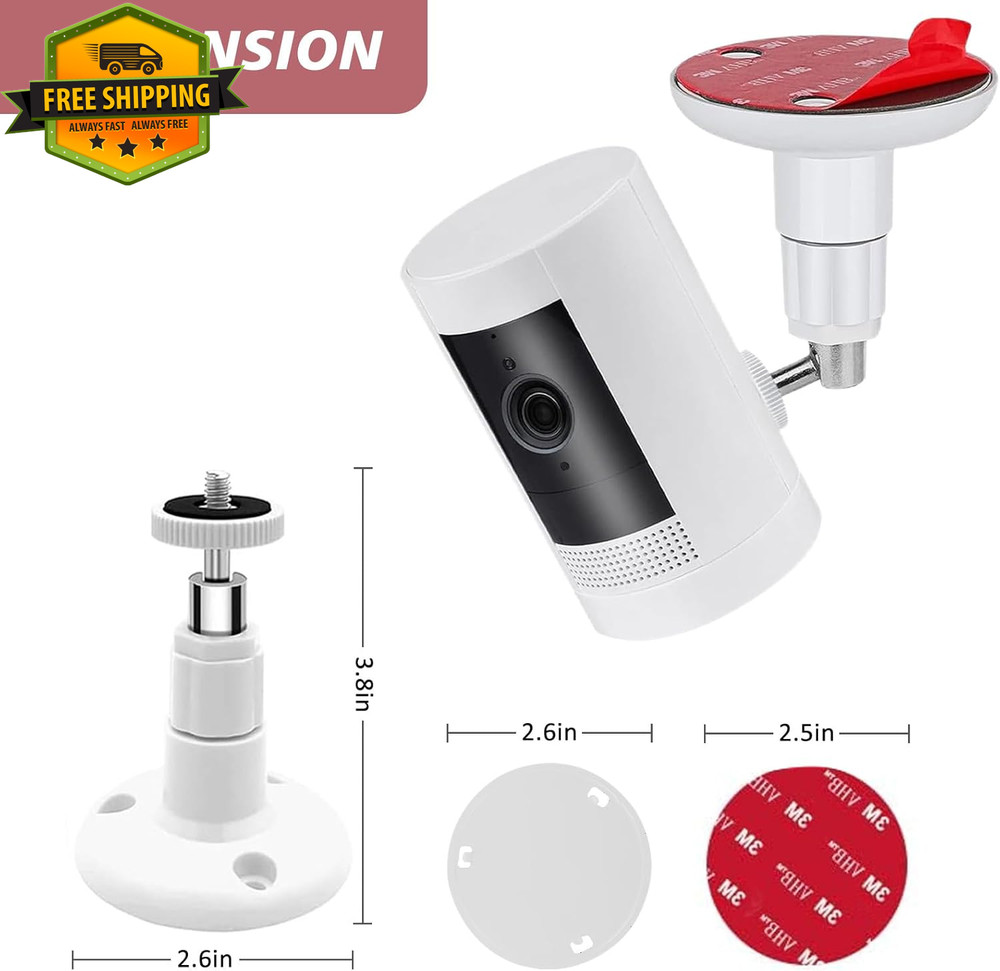 2 Pack Security Camera Mount No Drill Adhesive Wall Bracket Ring Arlo