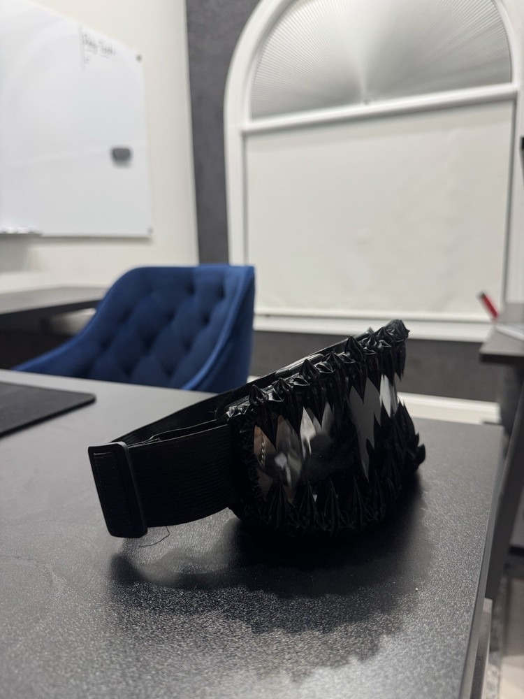 Black Spiked Ski Goggles Adjustable Strap