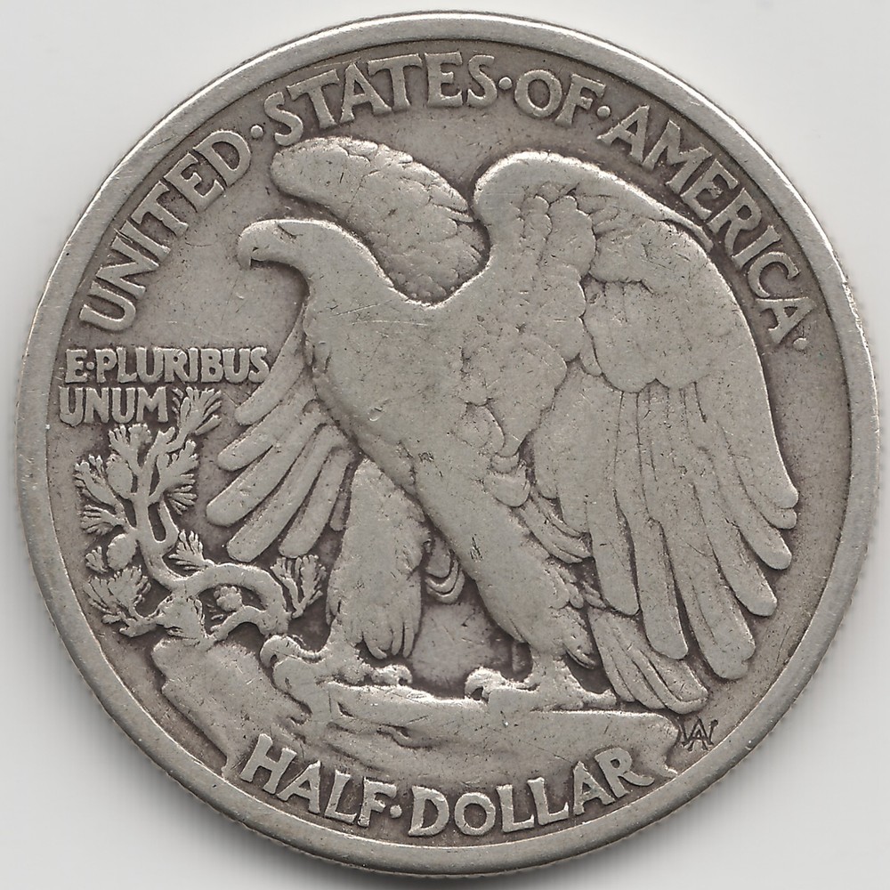 1919 Walking Liberty Half Dollar, F+