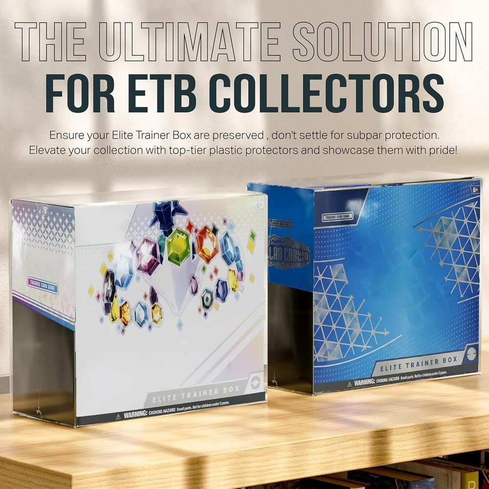 PET Plastic ETB Protector Case 5 Pack - Elite Trainer Box Protector - ETB Case C