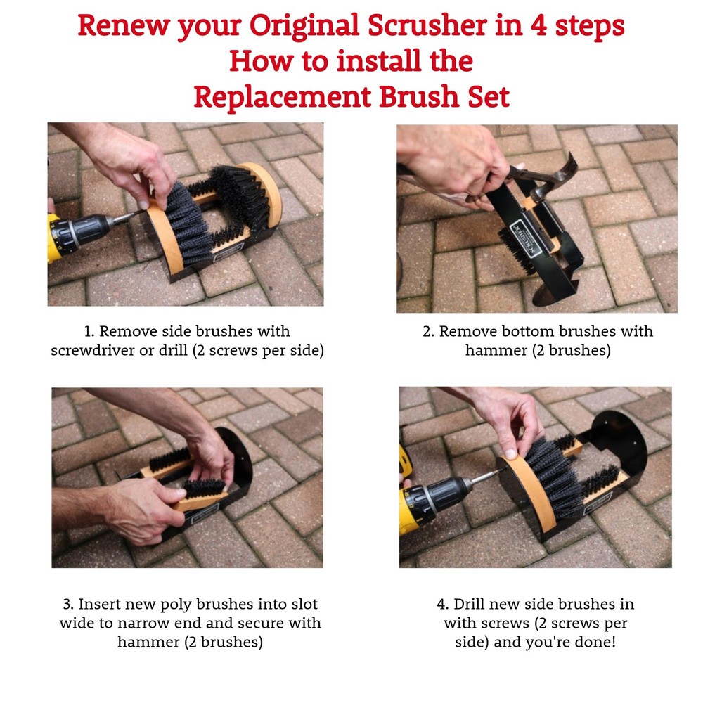 Brush Set for Standard Scrusher - Boot Scraper Replacement Brush Set