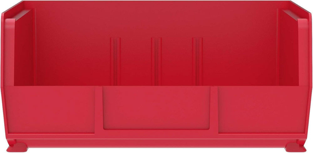 Stackable Red Storage Bins - 6-Pack for Garage & Pantry Organization