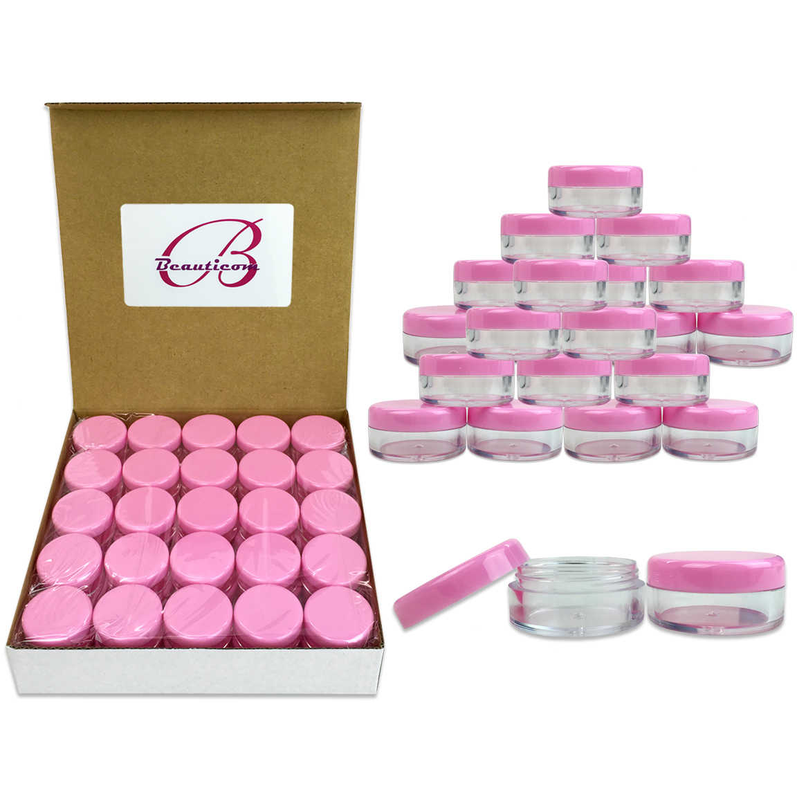 25 Pieces 5 Gram/5ML Plastic Makeup Cosmetic Lotion Cream Sample Jar Containers