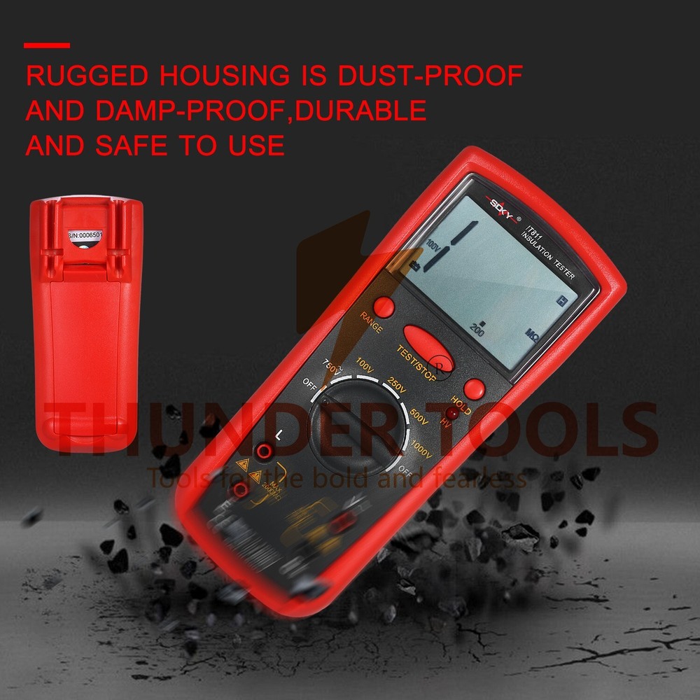 Thunder Tools Insulation Resistance Meter Digital Ohmmeter Handheld