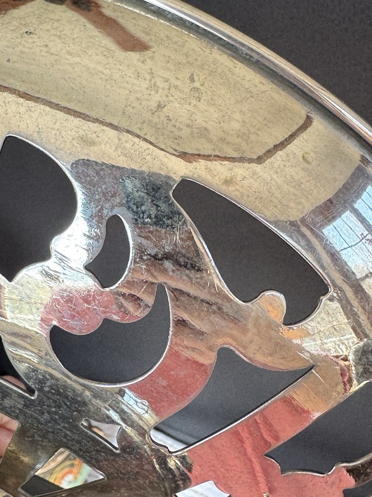 Vintage Manning Bowman Quality Meriden CT Fruit Bowl Silverplate Reticulated 232