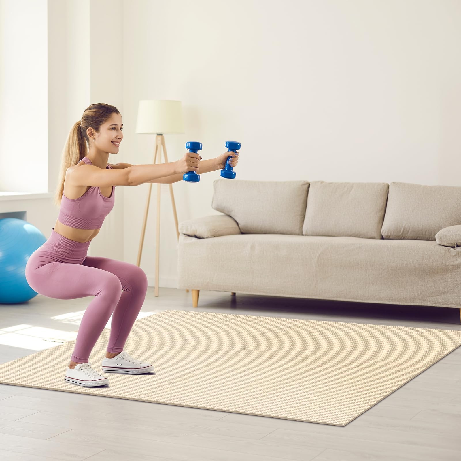 Puzzle Play Mat 16 Tiles with 32 Border Pieces, Interlocking Stitching Mat wi...