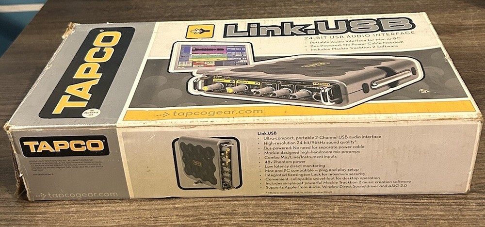 TAPCO Link Firewire 4x6 audio interface 2 Inputs, Fully Tested With Power Supply