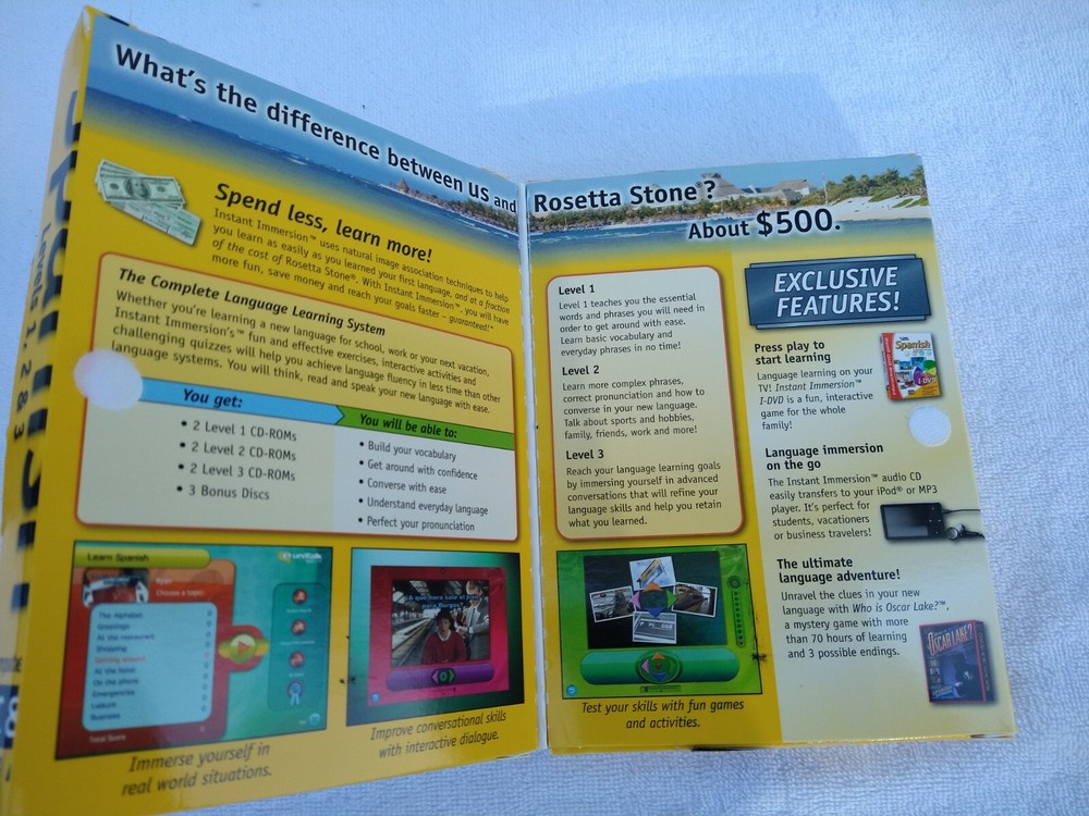 Instant Immersion Spanish Language Learning Program. Topics. New in box