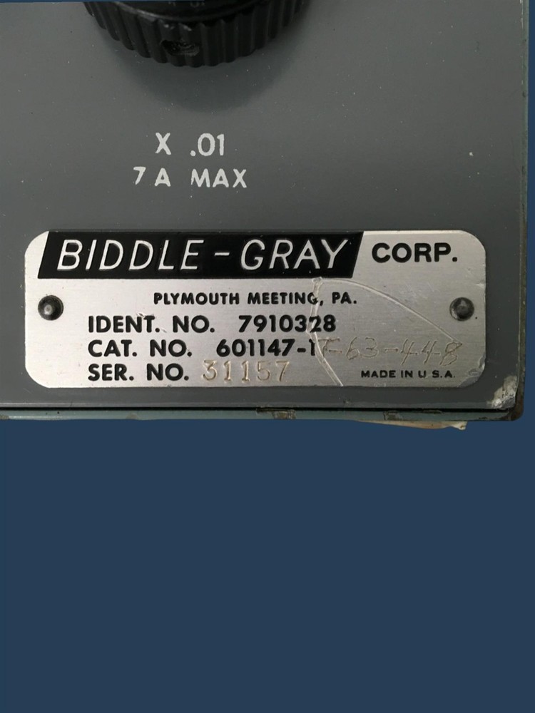 Biddle-Gray Corp. 601147-1 Calibration Resistance Standard