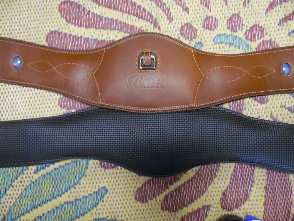 Bates Elastic center Leather Girth