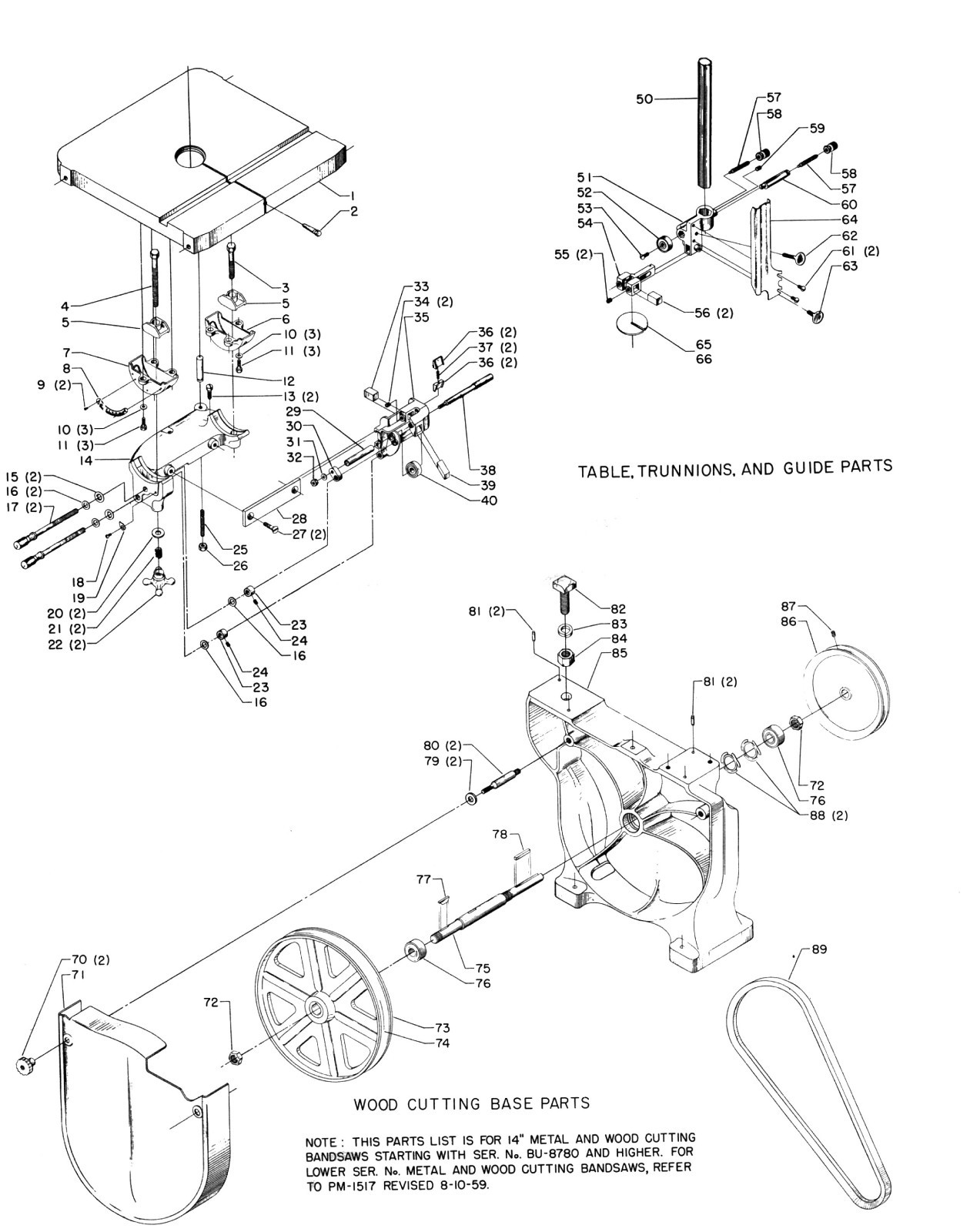 Delta Rockwell 14" Band Saw Wood & Metal Operating & Parts List Manual *1096