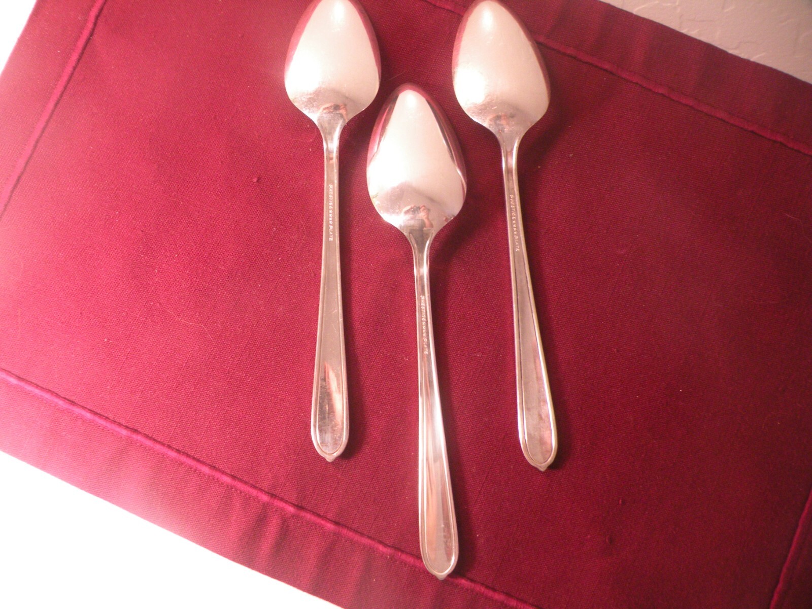 Set Of 3 Oneida Prestige Plate Longchamps Chaumont Serving Spoons 8 3/8"