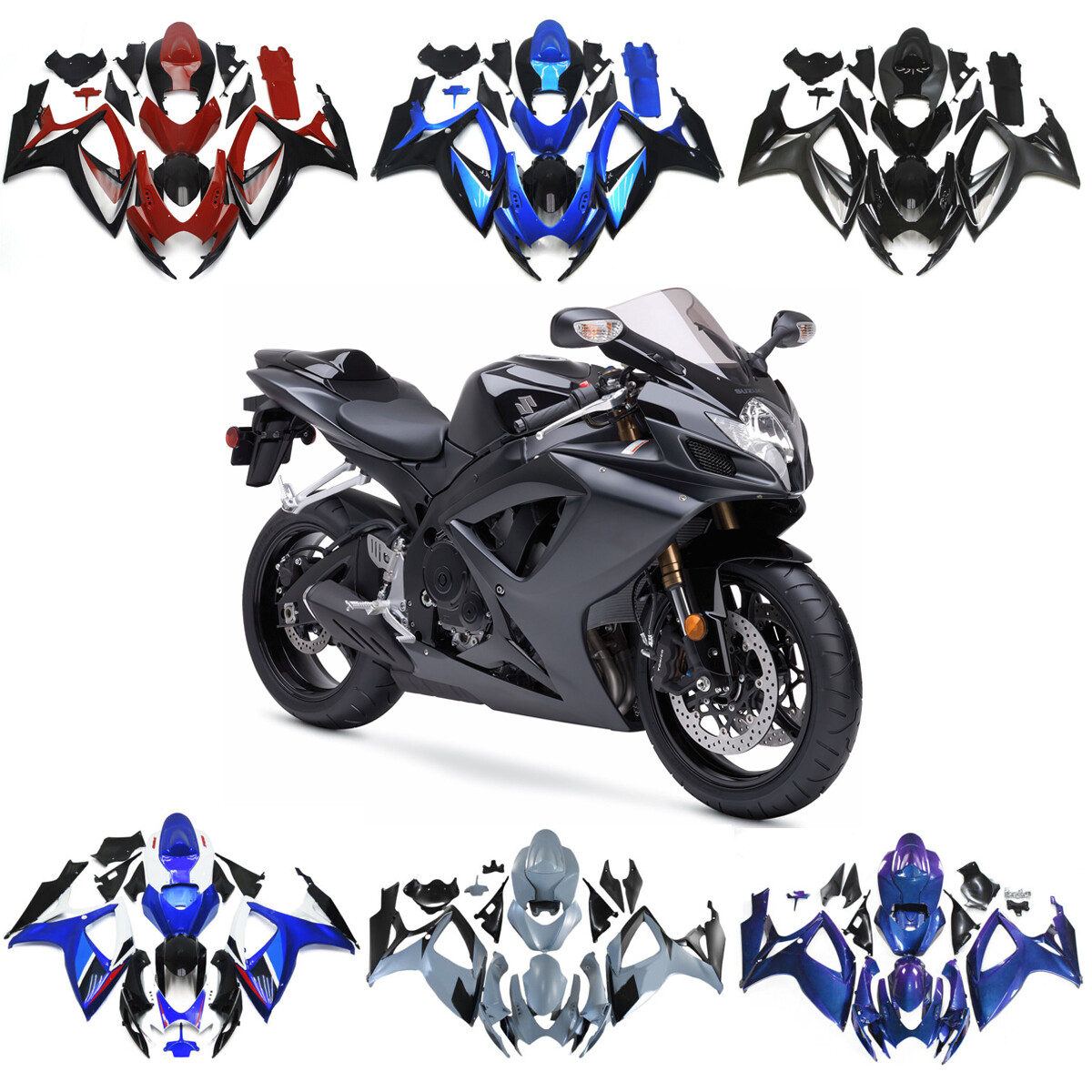 Injection Bodywork For Suzuki GSXR600 GSXR750 K6 2006 2007 Fairings ABS Body Kit