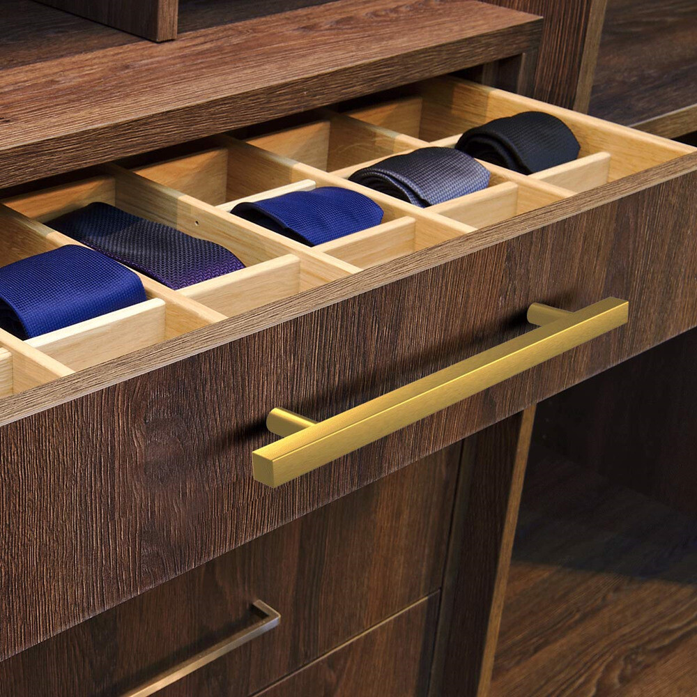 Stainless Steel Kitchen Square Cabinet Handles T Bar Drawer Pulls Black Gold US