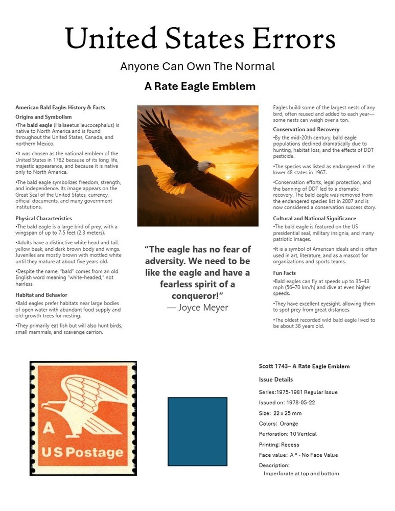 Centsational Custom Presentation Panel For Error SN 1743 - 8.5” X 11”