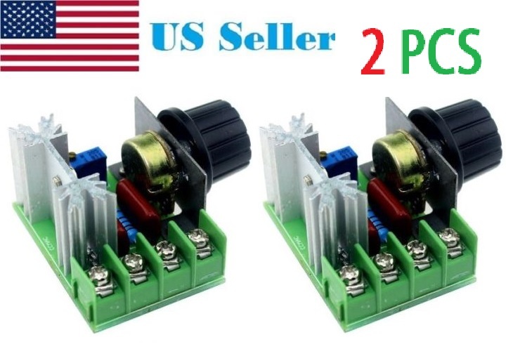 2Pcs 220V/110V 2000W Speed Controller SCR Voltage Regulator Dimming Dimmers