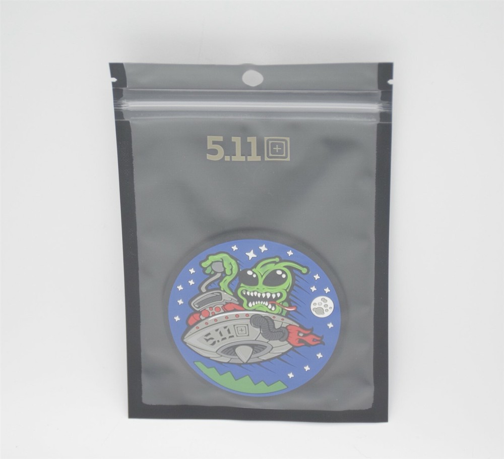 5.11 TACTICAL "ALIEN HOTROD UFO" LOGO PATCH HOOK/LOOP BACKING RARE