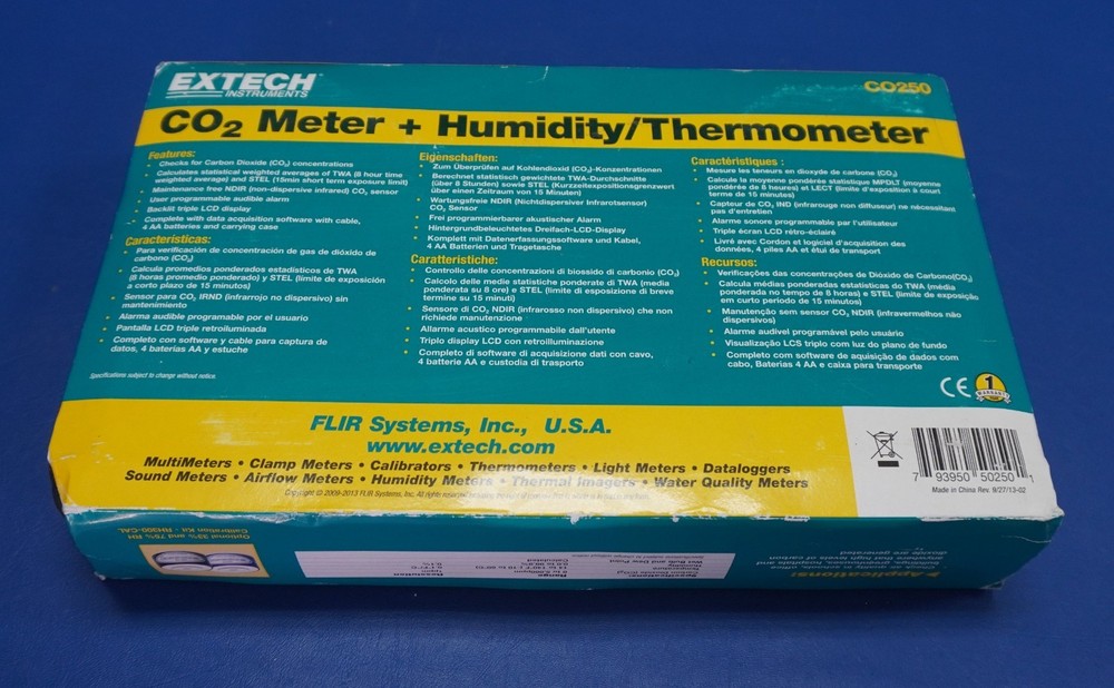 Extech CO250 CO2 meter & Humidity/thermometer