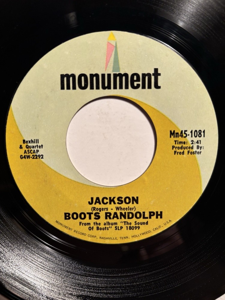 Boots Randolph “Jackson” Monument 7” 45 VG++