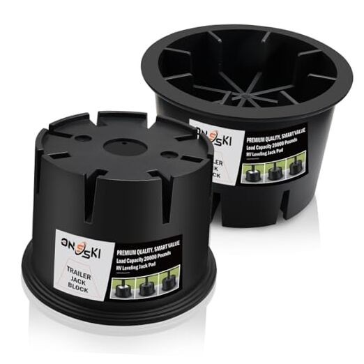 RV Trailer Jack Block – 2-Pack Durable Leveling Stabilizer Blocks Supports up