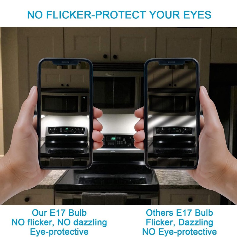 2Pcs E17 LED Bulb 4W Microwave Oven Light Dimmable Daylight White 6000K Light