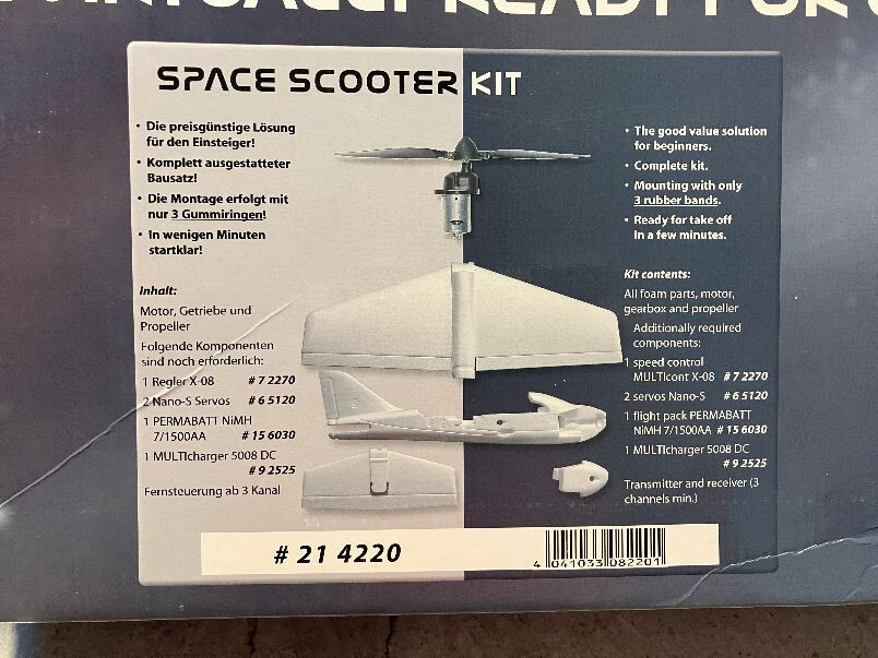 Multiplex Space Scooter RC Airplane - ARF Kit Version With Motor & Folding Prop