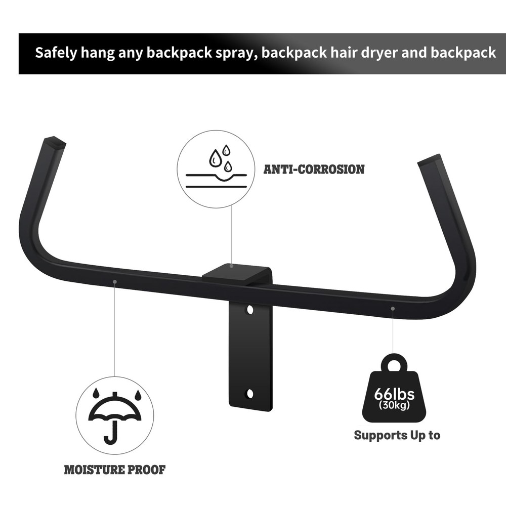 Backpack Sprayer Wall Mount Rack Hanger Backpack Leaf Blower Rack Holder Gard...