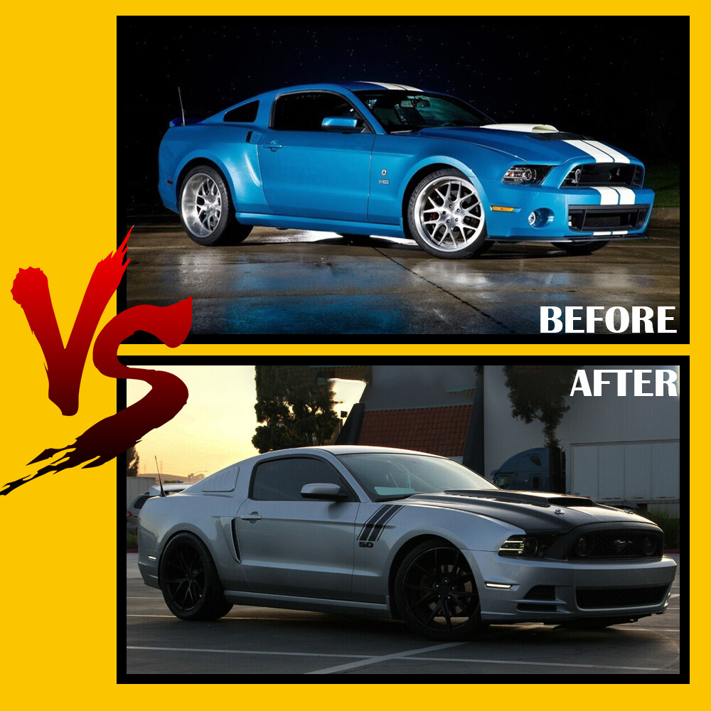 For 2010-2014 Ford Mustang Smoked Lens Front & Rear LED Side Marker Lights 4PCS