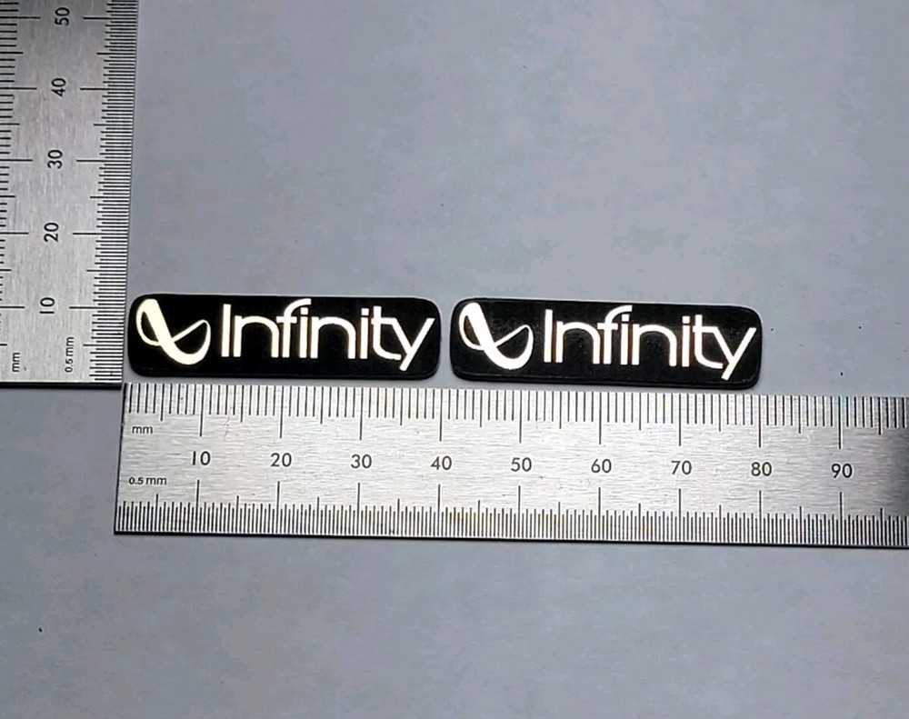 Infinity Reference Speaker Badge Emblem Logo Custom Made Pair - Brushed Gold