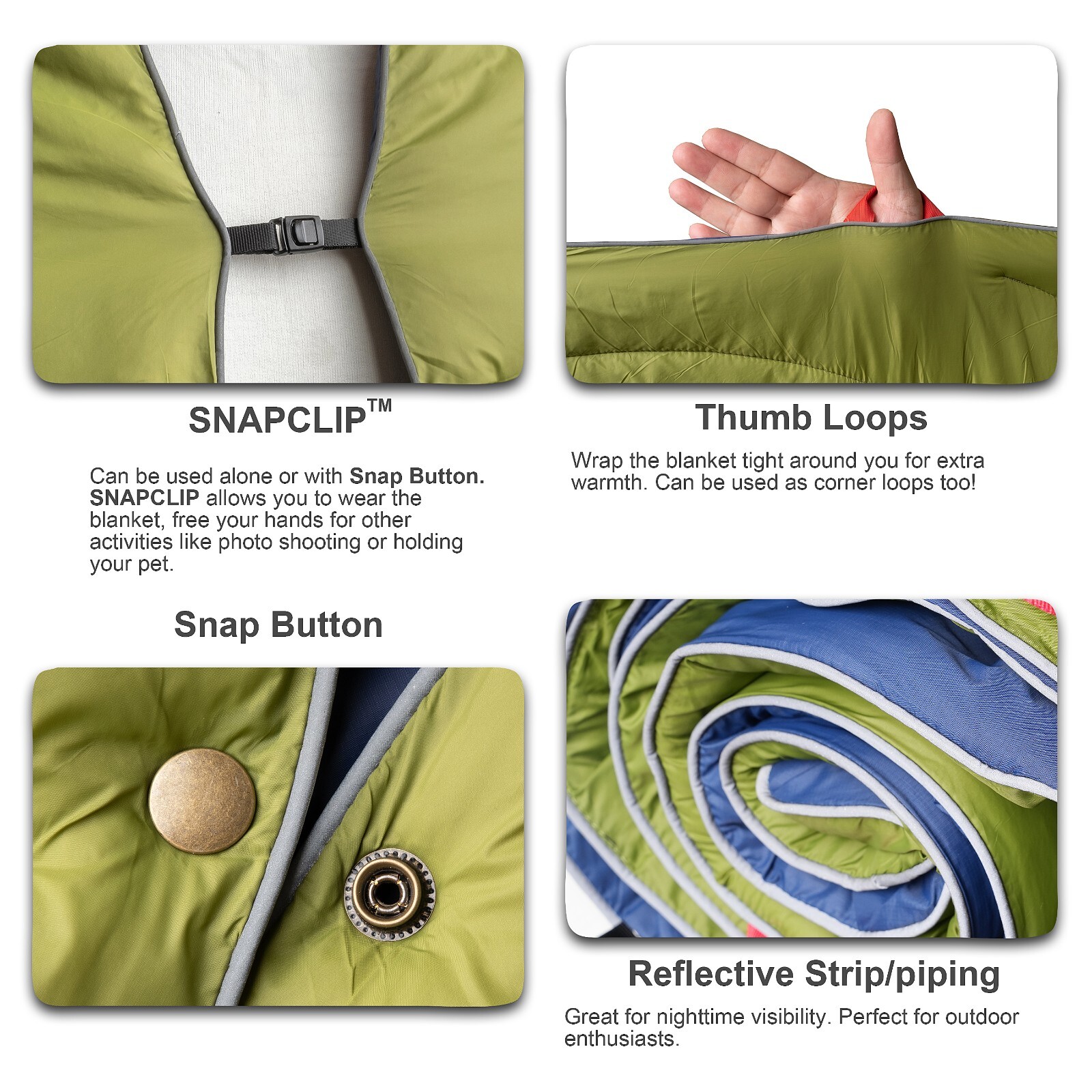 RIOYALO Puffy Camping Blanket Waterproof Backpacking Hiking Wearable XL Washable