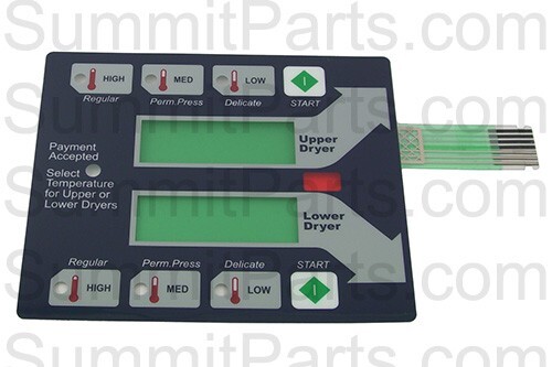 9801-059-006 BLUE MEMBRANE TOUCH PAD DEXTER DRYERS 9801-059-004, 9801-059-005