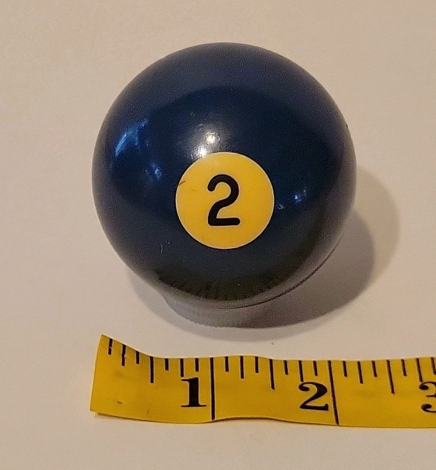 Vintage No. 2 Solid Blue Pool Ball Billiard 2" Replacement (J)