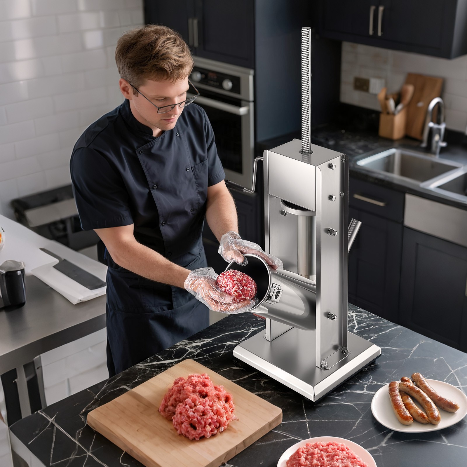 VEVOR Manual Sausage Stuffer 11 LBS / 5 L with 5 Tubes for Commercial & Home