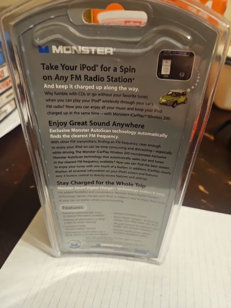 iCarPlay Wireless by Monster For iPod With Dock Connector New Sealed