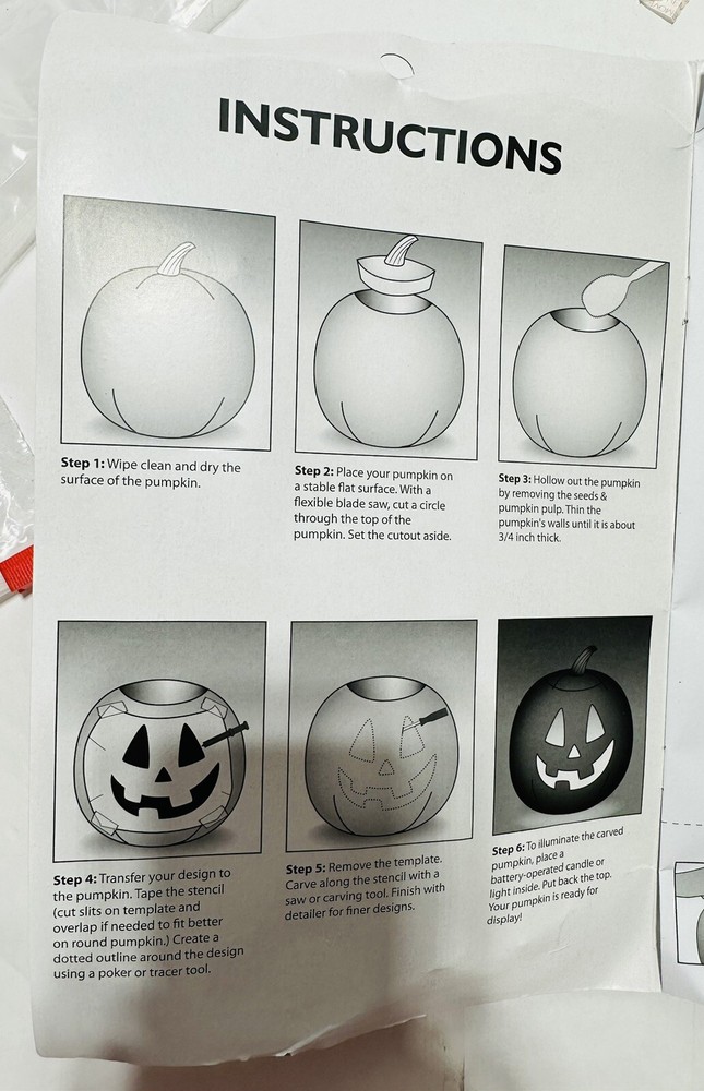 4-Tools & 8 Patterns Halloween Pumpkin Carving Kit - Hyde & EEK! Boutique™