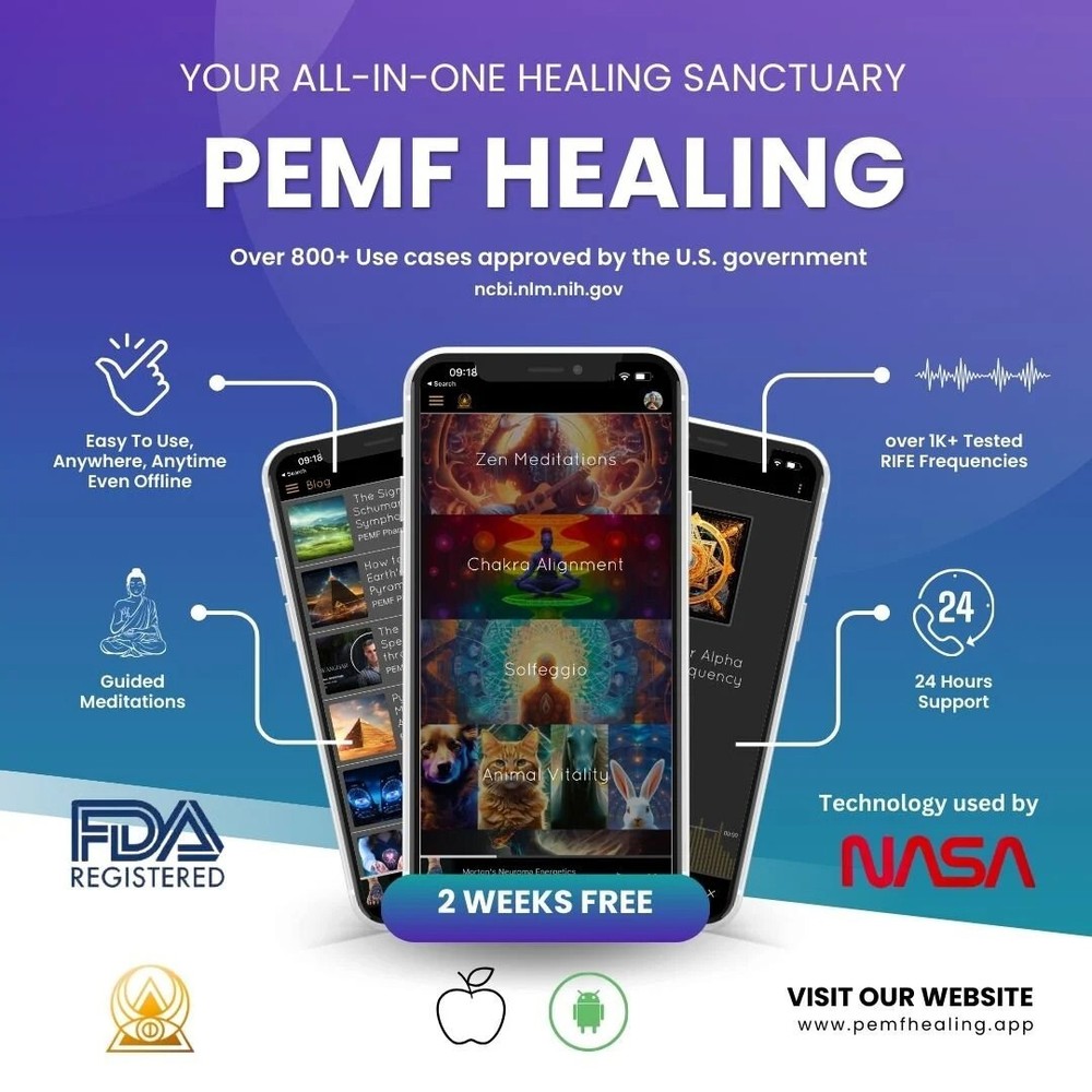 PeMF Healing & Meditation Mobile Application (Free) Android / Apple / Desktop