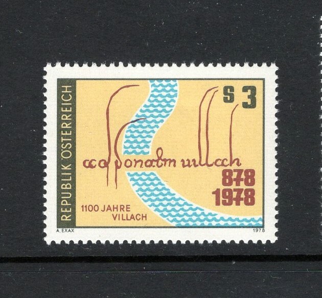 Austria 1978 FIRST DOCUMENTARY REFERENCE TO VILLACH  SC 1087 MNH