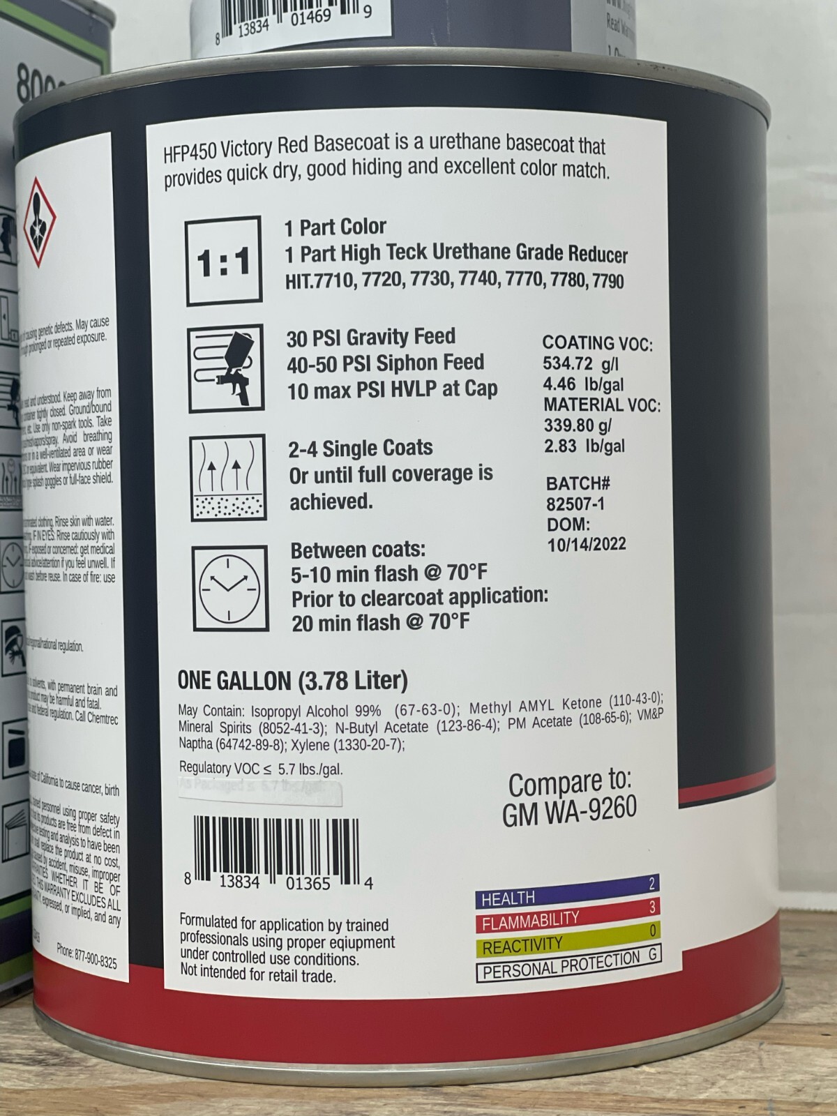 GM Code WA9260 Victory Red Basecoat and Gal Clear Kit w activator