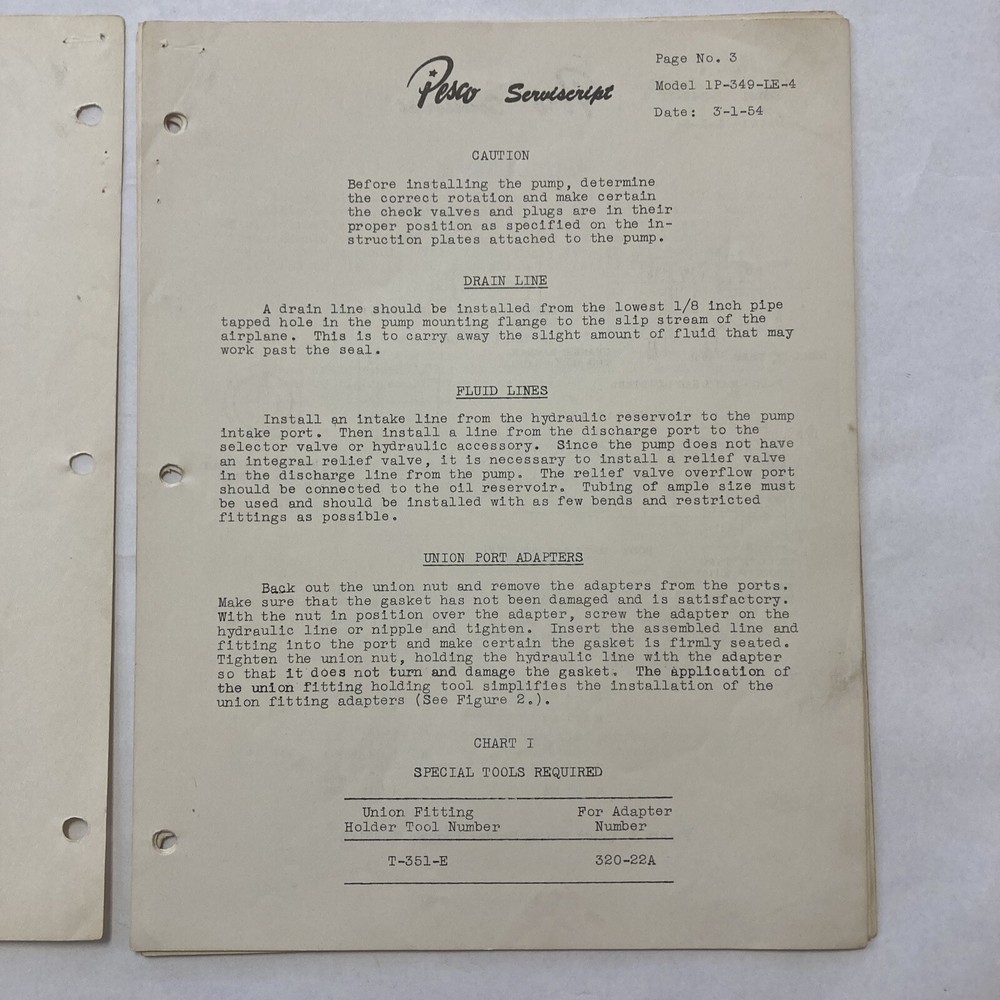 Pesco Serviscript Model 1P-349-LE-4 Series